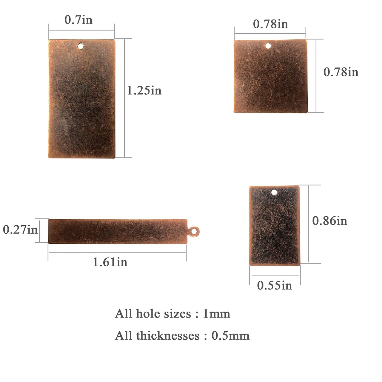 24 Pieces Antique Red Copper Brass Blank Stamping Pendants Handmade Crafting Tag Accessories Supplies Personalized Custome Jewelry Metal Stamping Tags (Antique Red Copper)